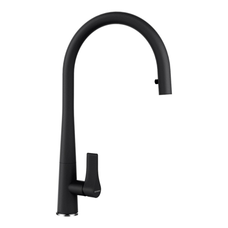 Baterii compozit - Baterie bucatarie Schock Gota Cristadur Negru cu cap extractibil, aspect granit, cartus ceramic