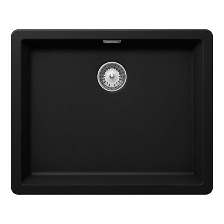Chiuvete - Chiuveta bucatarie Schock Greenwich N-100L Cristadur Puro 556 x 456 mm, compozit granit, montare pe/sub blat, negru intens