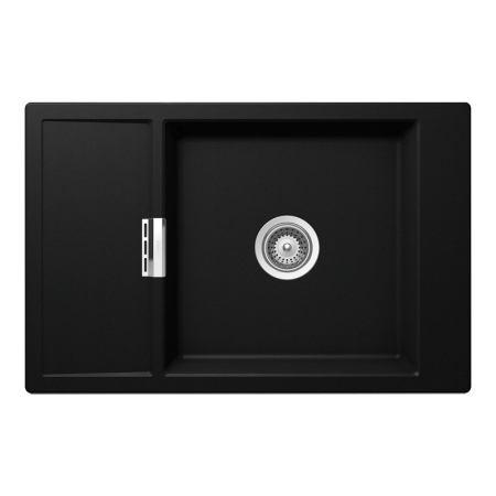 Chiuvete - Chiuveta bucatarie Schock Mono D-100XS Cristadur Puro 780 x 510 mm, compozit granit, reversibila, montare pe blat, negru intens