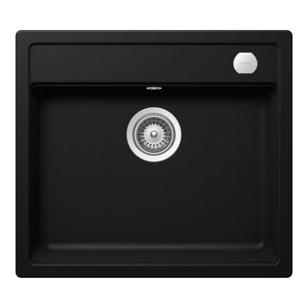 Chiuvete - Chiuveta bucatarie Schock Mono N-100 Cristadur Puro 570 x 510 mm cu sifon automat, compozit granit, montare pe blat, negru intens