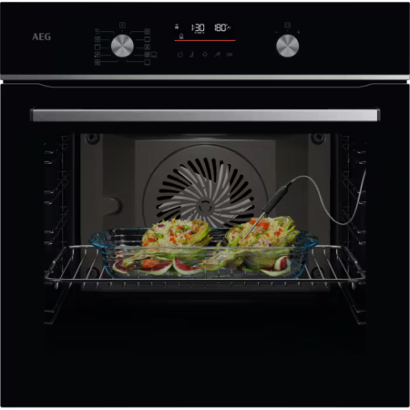 Cuptoare electrice - Cuptor electric AEG OS6CB531AB, SenseCook ,WiFi A+, 71 litri, Negru, curatare catalitica, WIFI, sonda de temperatura