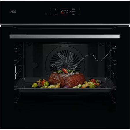Cuptoare electrice - Cuptor electric cu autocuratare pirolitica AEG OS6PB631AB, WiFi A++ 71 litri Negru, Sonda de temperatura