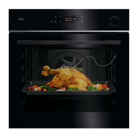 Electrocasnice - Cuptor electric cu autocuratare pirolitica AEG TR7PB63ZSB, gatire cu abur WiFi A+ 72 litri Negru