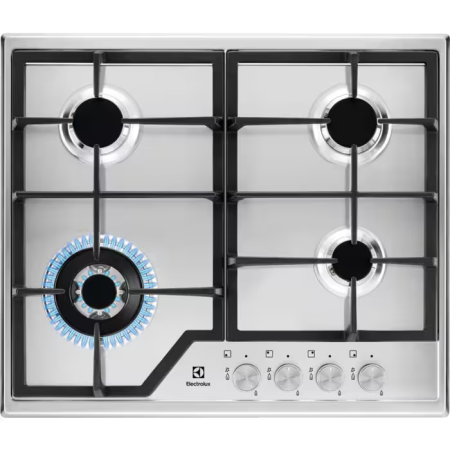 Plite gaz - Plită gaz Electrolux EGS6436SX, 60 cm, inox, arzator wok