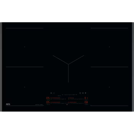 Plite inductie - Plită inducție AEG TK85IM00FB, Seria 6000, MultipleBridge, 80 cm, negru, Conectare plita-hota, Individual zone timers, Functie blocare, Semnal avertizare sfarsit de program