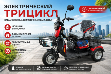 Produse - tricicletă electrică cu 3 locuri