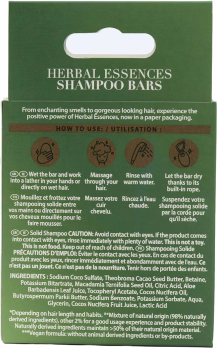 Herbal Essences Cleanse & Volume, Sampon solid pentru volum cu ulei de cocos, 70g [2]