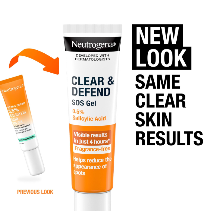 Neutrogena Clear & Defend SOS, Gel pentru ten predispus la petecu Acid salicilic 0.5%, 15 ml [4]