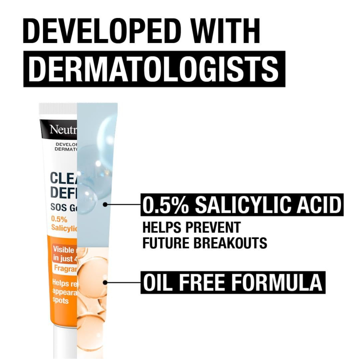 Neutrogena Clear & Defend SOS, Gel pentru ten predispus la petecu Acid salicilic 0.5%, 15 ml [3]