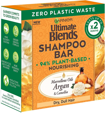 Ingrijirea parului - Garnier Ultimate Blends Sampon solid pentru par uscat cu Ulei de Argan, 60 g