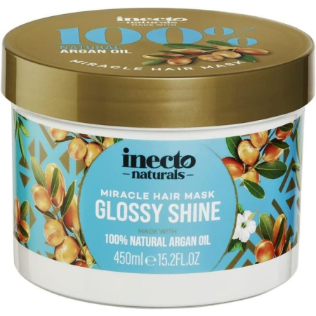 Ingrijire personala si Cosmetice - Inecto Miracle Glossy Shine Masca de par cu ulei de argan 450ml