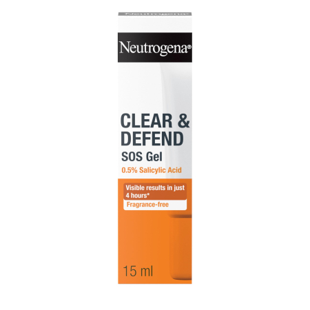 Ingrijirea tenului - Neutrogena Clear & Defend SOS, Gel pentru ten predispus la petecu Acid salicilic 0.5%, 15 ml