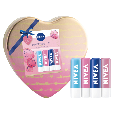 Ingrijire personala si Cosmetice - Nivea Luxurious Lips, Set 4 balsamuri de buze