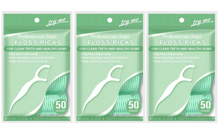 Ingrijire personala si Cosmetice - Set Ata dentara cu scobitoare Green 3 x 50 buc