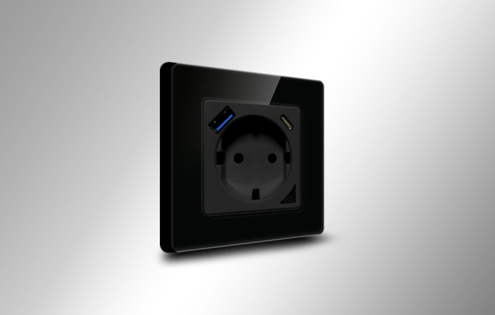 Avatto N-WOT10-USB-B USB și USB-C TUYA smart WiFi priză de perete (negru) [2]