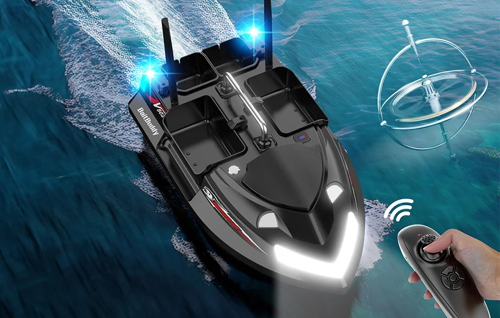 Barca cu momeala V802 12000mah  (negru) [4]