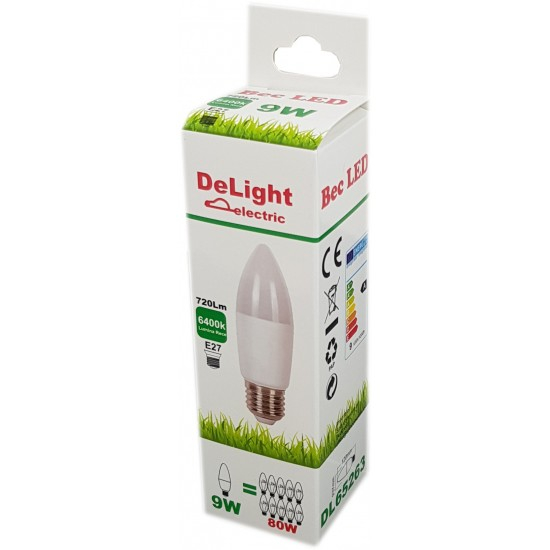 BEC LED LUMÂNARE E27 9W 6400K C37 15000H [2]