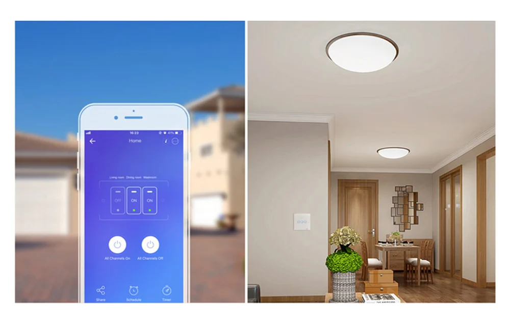 Comutator inteligent WiFi + RF 433 Sonoff T2 EU TX (3 canale) actualizat [3]