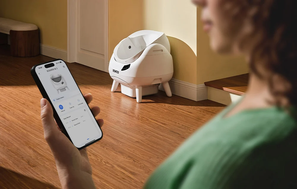 Cutie de nisip inteligentă cu autocurățare Catlink Open X (albă) [3]