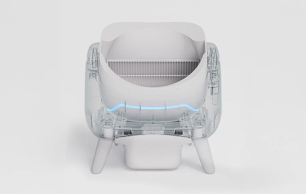 Cutie de nisip inteligentă cu autocurățare Catlink Open X (albă) [2]