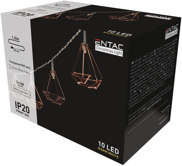 Ghirlandă 10 LED WW 1,65m decor cadru metalic [2]