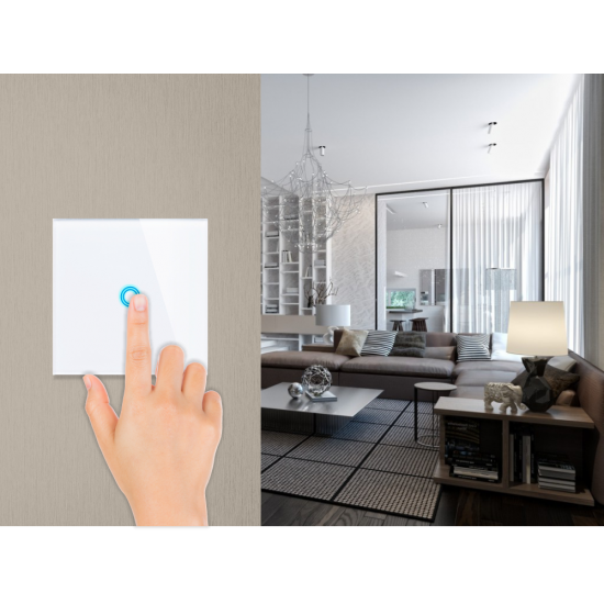 Inrerupator simplu, incastrat,  cu touch din sticla [3]