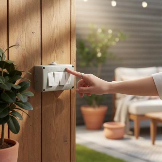 Intrerupator cvadrublu aplicat, fara capac,  Antigron, IP20 [3]