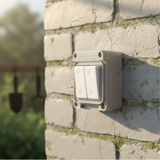 Intrerupator dublu aplicat, fara capac,  Antigron, IP20 [3]