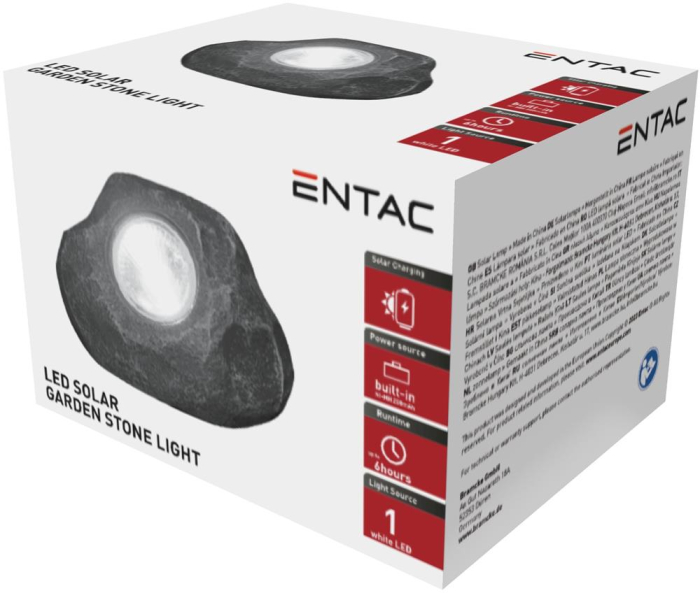 Lampă solară de grădină 1x LED model piatră, din plastic Entac [2]