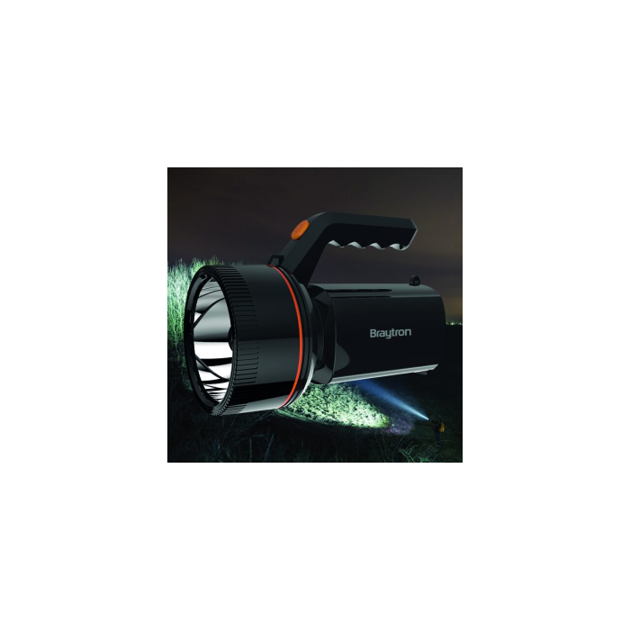 Lanterna LED cu acumulator, autonomie 4-8 ore, 5W, lumina rece, 6500K, rosu cu negru, Braytron [2]