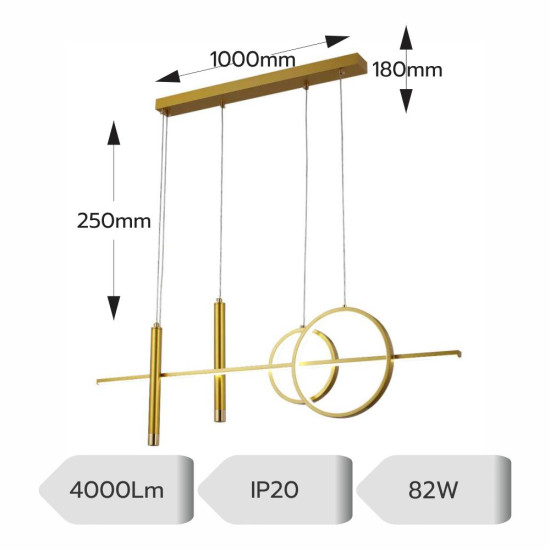 Lustra led aurie cu telecomanda CAELI 82W/4000LM 2700K-6500K [2]