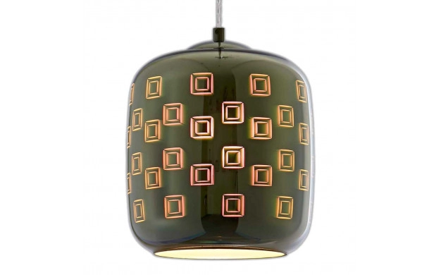 Pandantiv din sticlă 3D D200 cromat pătrat [2]