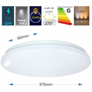 PLAFONIERA LED SLIM MILKY 32W/6500k Ø375x60 [2]