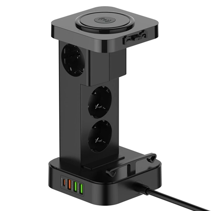 Prelungitor Tip Turn SEW4485, Incarcator wireless,  3 prize, 3 X USB-A, 1 X USB-C, Incarcare rapida QC 3.0, 32W, 2m [2]