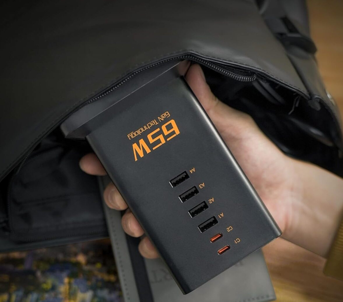 Prelungitor tip Turn , ZTS-FS02DE00, 2X USB-C, 4x USB, 2 prize, incarcare rapida USB-C 65W, 2m, negru [2]