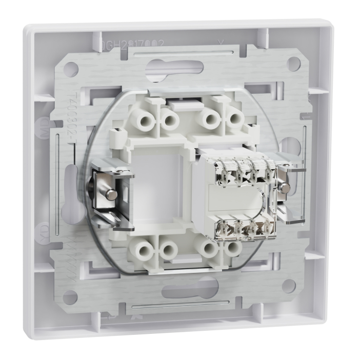 Priza de date simpla Asfora, RJ45 cat.5e UTP, montaj incastrat, alba [3]