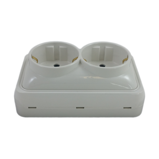 Priza dubla mini cu impamantare montaj aparent pe tencuiala [2]