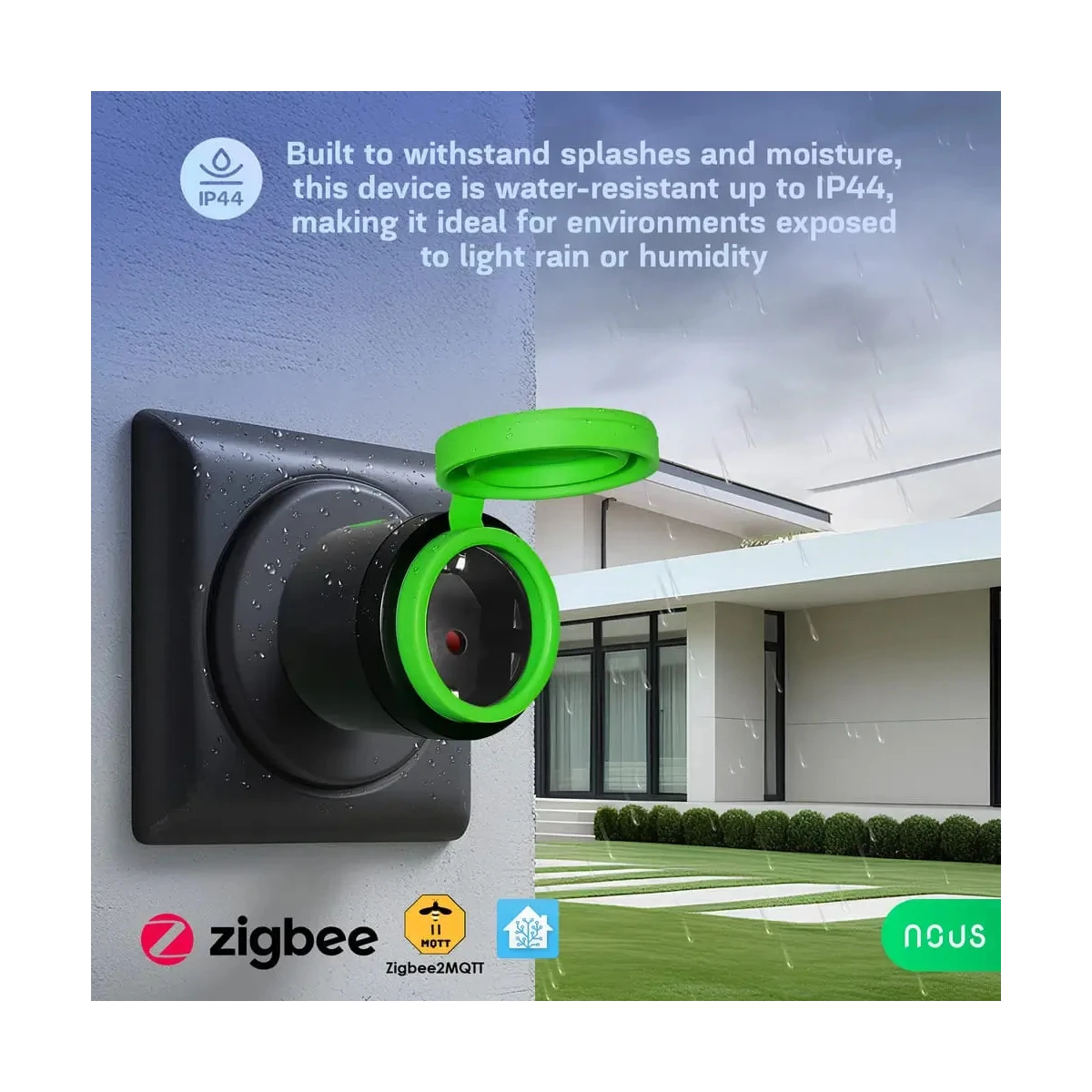Priza Inteligenta WiFi pentru exterior NOUS A6Z,16A - ZigBee 3.0, Monitorizare energie, IP44 [3]