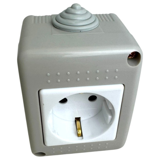 Priza modulara simpla,aplicata, fara capac, Antigron, 16A, IP20 [2]
