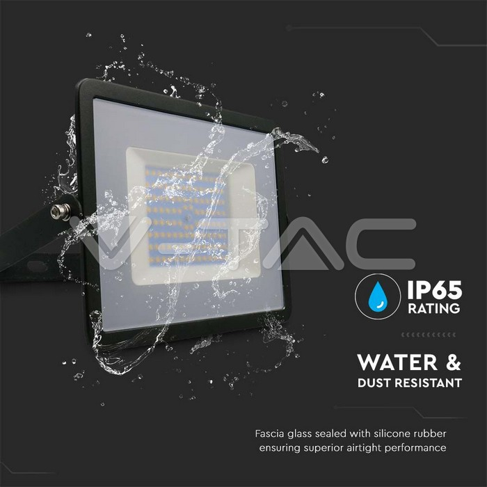 Proiector led VTAC NEW, SMD, slim, 100W, lumina rece, negru, Seria E [3]