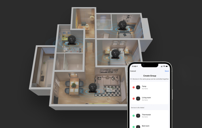 Senzor de temperatură și umiditate IR  WHS20S Tuya [3]