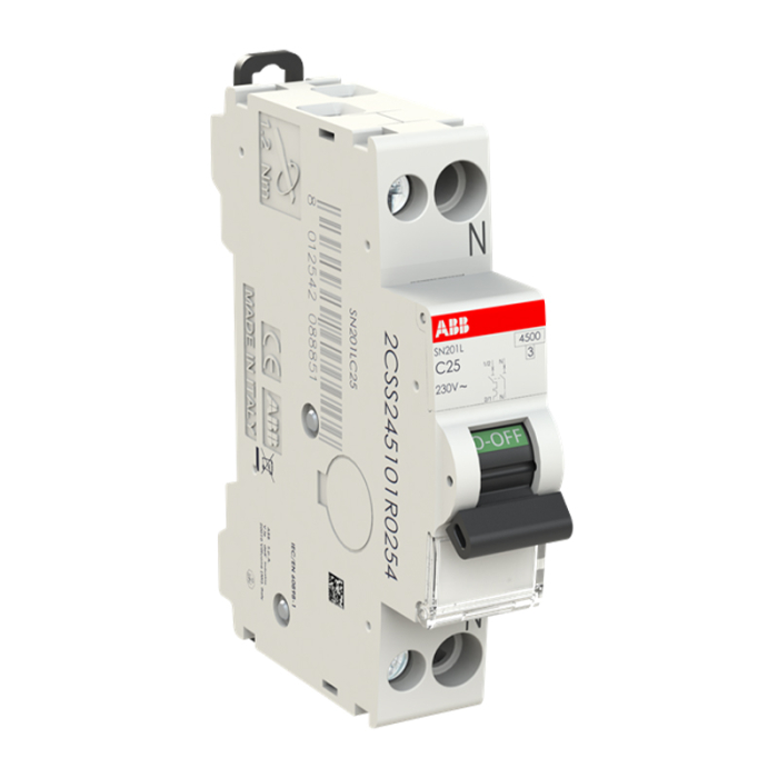 Siguranta automata ABB, 1P+N, 25A, 4.5kA, curba C, model SN201L-C25 [3]