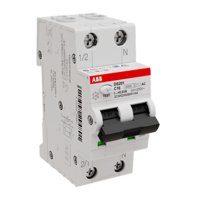 Siguranta automata diferentiala RCBO ABB  AC30/0.03 1P+N 16A 30mA 6kA curba C [3]