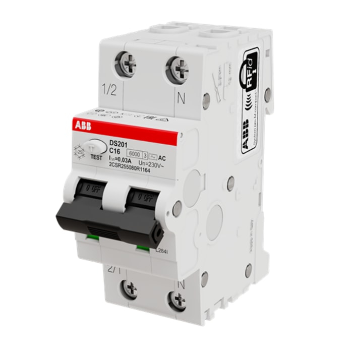 Siguranta automata diferentiala RCBO ABB  AC30/0.03 1P+N 16A 30mA 6kA curba C [2]