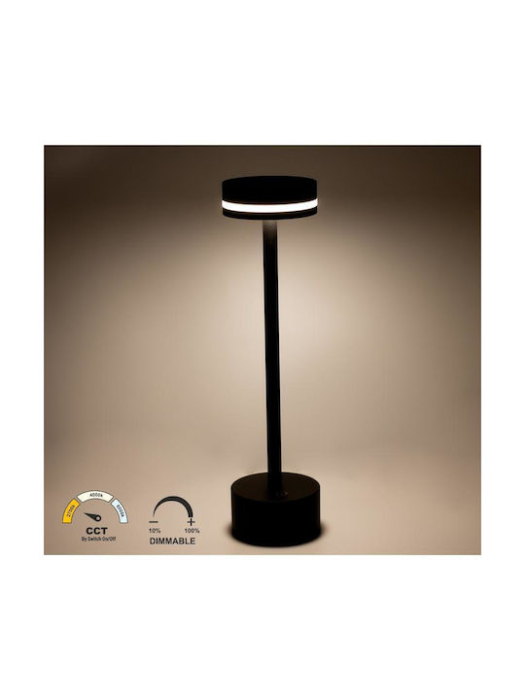 Veioza LED Adeleq , 2W, 150lm, reincarcabila, autonomie 7h, dimabila, cu touch,IP44, neagra [2]