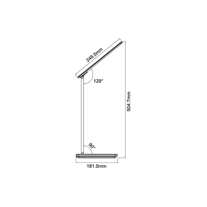 Veioza LED alba, dimabila, cu soclu de incarcare telefon wireless,  3 CCT, 50cm, Braytron [3]