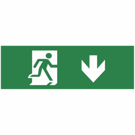 Iluminat de emergenta - AUTOCOLANT SAGEATA JOS