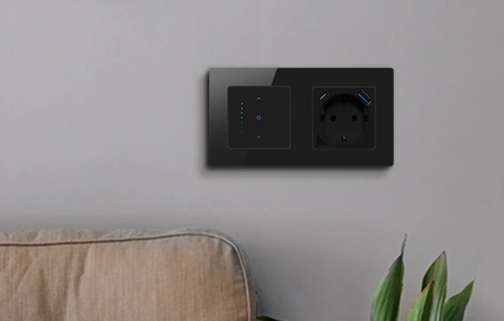 Cadru pentru întrerupător Avatto 2 Socket TS20 (negru) [1]