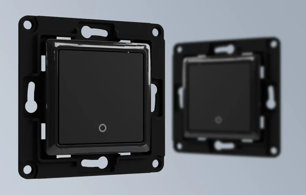 Comutator de perete Shelly 1 buton (negru) [2]