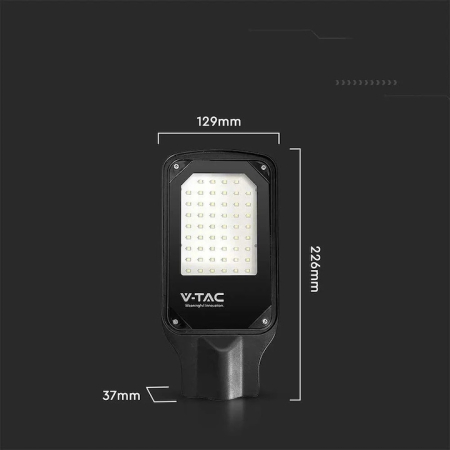 Corp de iluminat stradal VTAC,  Led 30W, 6500K, IP65, negru [1]